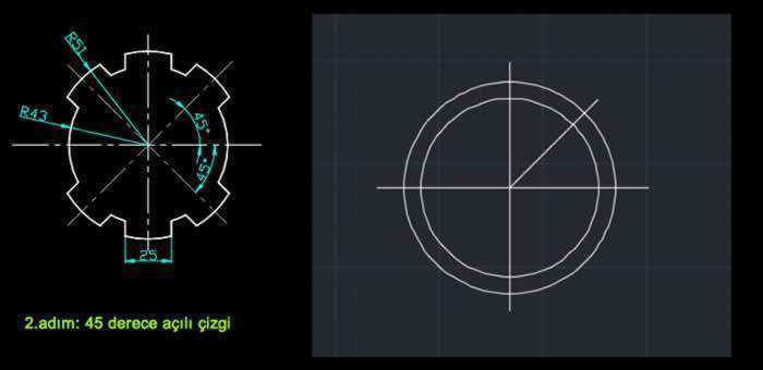 Autocad alıştırmaları mirror