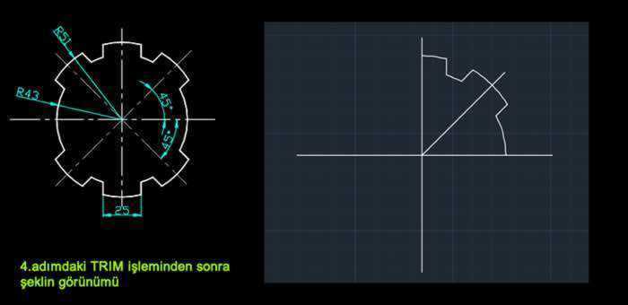 mirror komutu autocad örnek çalışma