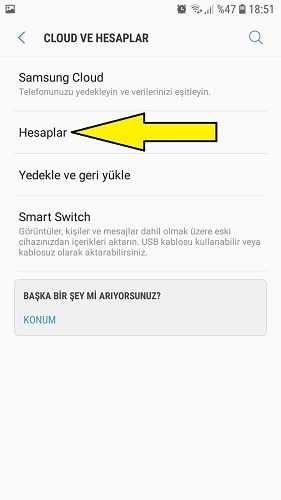 Samsung rehberi aktarma