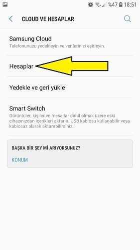 Samsung rehberi aktarma