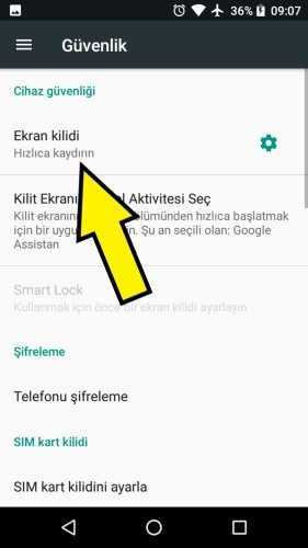 Vestel ekran kilidi ekleme kaldırma