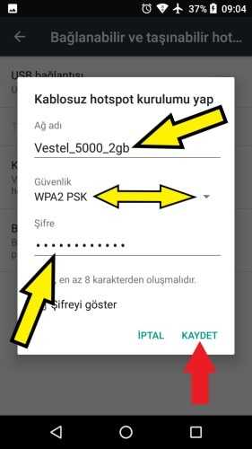 Vestel internet paylaşımı