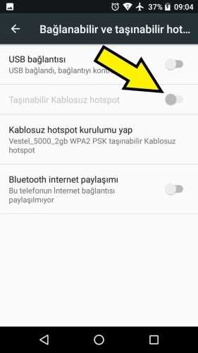 Vestel internet paylaşımı